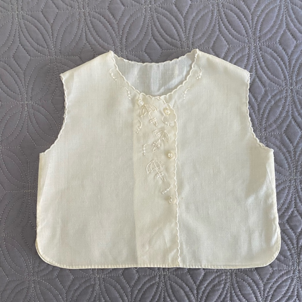 Vintage embroidered diaper shirt